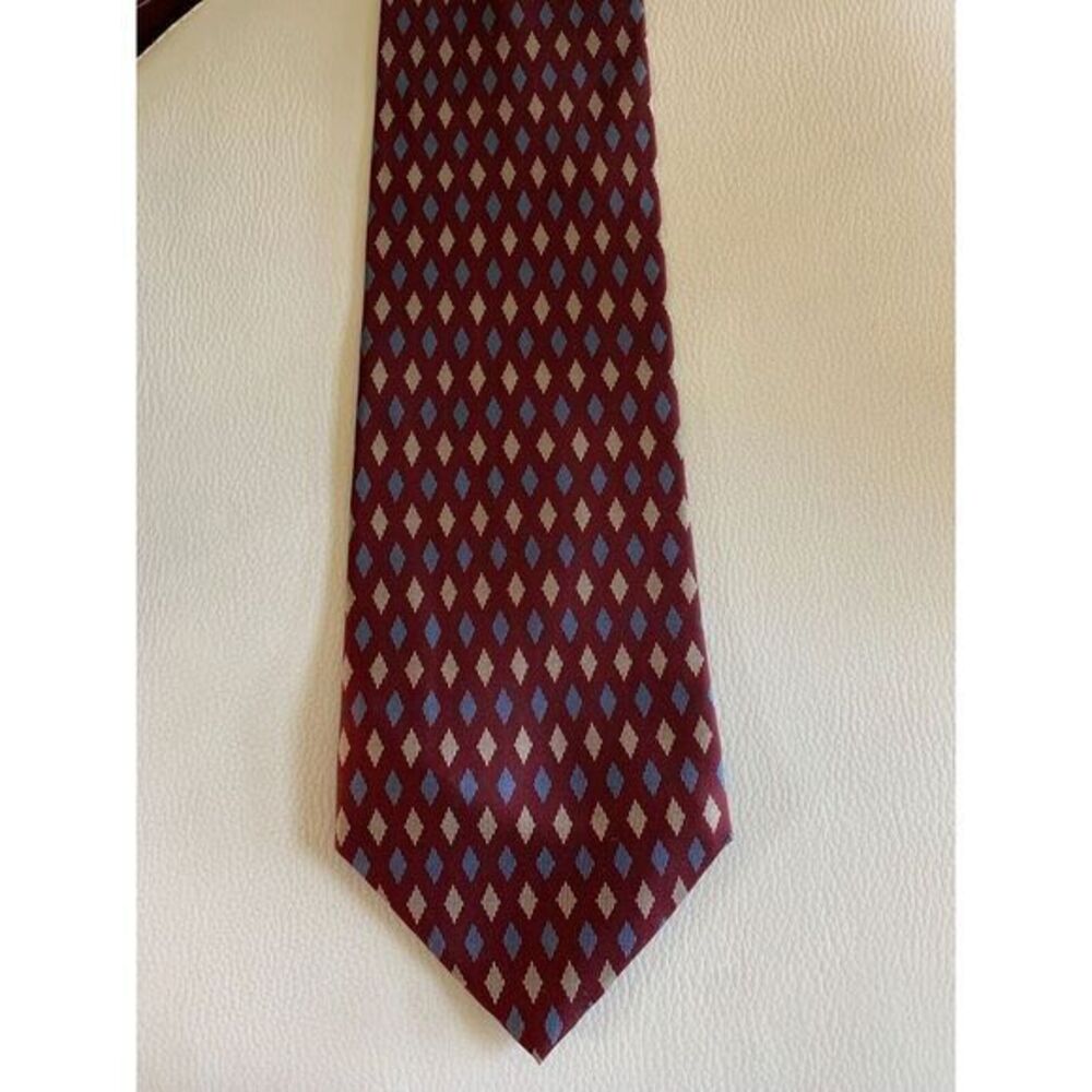 Perry Ellis Mens Neck Tie Silk Diamond Geometric